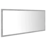 vidaxl led bathroom mirror concrete gray 39.4"x3.3"x14.6" acrylic