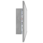 vidaxl led bathroom mirror concrete gray 39.4"x3.3"x14.6" acrylic