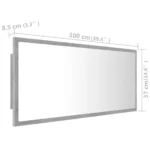 vidaxl led bathroom mirror concrete gray 39.4"x3.3"x14.6" acrylic