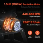 woodworking bandsaw 13.39 in width benchtop band saw 440 846 rpm 1100w 1 1/2hp